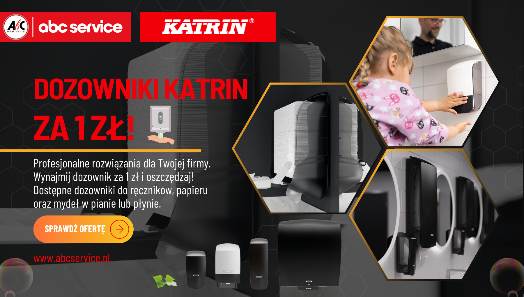 Dozowniki KATRIN - Profesjonalne rozwiązania higieniczne za 1zł