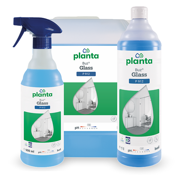 Buz Glass P 912 - Ekologiczny środek do szyb i powierzchni gotowy do użycia Buzil z certyfikatem Ecolabel UE