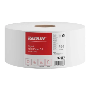 93663 Katrin Papier toaletowy 180mm Jumbo biały 2-warstwowy 100m 12szt