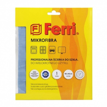 SCI/MIC/WEB Ścierka z mikrofibry do szkła/luster 40x40cm niebieska Ferri F-151