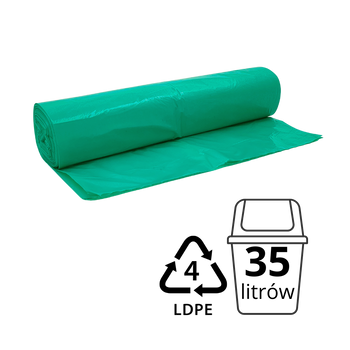 W035LD/50Z40 Worek na śmieci zielony 35l 50szt LD A3