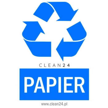 ETYKIETA/P Naklejka PAPIER 15x15 cm – etykieta do oznaczania pojemników na odpady papierowe (niebieska)