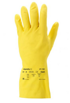 Rękawice gospodarcze ALPHATEC ANSELL gumowe żółte 1 para