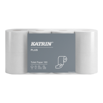 11296 Katrin papier toaletowy 8 rolek 18,2m, 2-warstwowy, celuloza, super biały, 160 listków