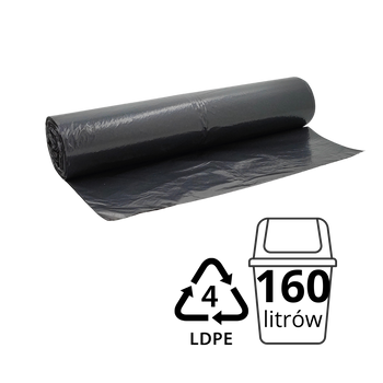 W160LD/10C40 Worek na śmieci czarny 160l 10 szt LD A3