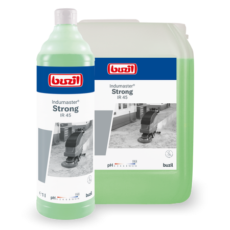 IR45 Buzil Indumaster Strong Wysokoalkaliczny wysokowydajny środek czyszczący do zastosowań przemysłowych 1l