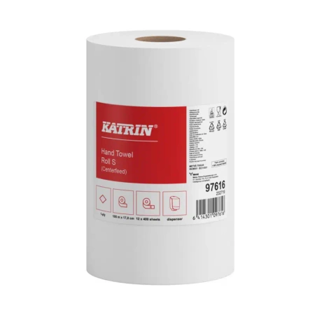 97616 Katrin S1 Ręcznik papierowy Mini w rolce 100 m, 1-warstwowy, biały, centralnego dozowania