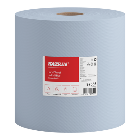 97555 Katrin M1 ręcznik papierowy w rolce Maxi niebieski 1-warstwowy 250 m , 3 szt. PROMOCJA