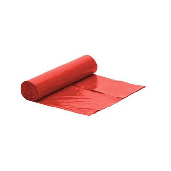 W240LD/10R40 Worki na śmieci LDPE 240L czerwone – 10 sztuk, grube i trwałe