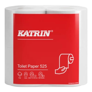 93595 Katrin Classic – mały papier toaletowy perforowany w rolce, celuloza, 525 listków, 2-warstwowy (opak. 4 rolki), 60,4m