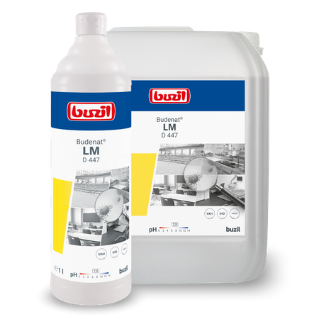 BUD447/1 Buzil Budenat LM D 447 – Środek do czyszczenia i dezynfekcji powierzchni wrażliwych 1l | pH neutralne