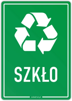 ETYKIETA/S Naklejka do segregacji odpadów szklanych – trwała etykieta informacyjna z laminatem UV