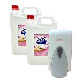 Zestaw „Aksamitna Kwiatowa Piana”: 2× Mydło 4U (5 l) + Dozownik Pianowy 500 ml (SL, biały, F5)