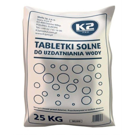 K2M299/25 Sól tabletkowa 25 kg (chlorek sodu NaCl) K2 – tabletki zmiękczające wodę