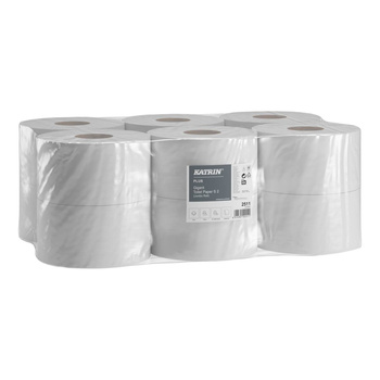 2511 Katrin Plus papier toaletowy jumbo 100m 2-warstwowy celuloza 12 rolek