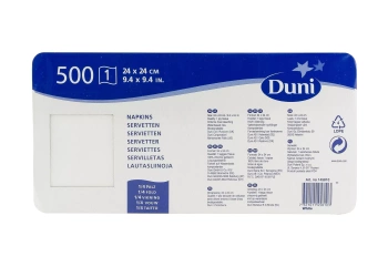 SERWETKI24X24 Serwetki papierowe Duni 24x24 cm białe, 1-warstwowe, 500 szt. – do gastronomii