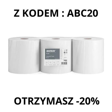 3402 Katrin Plus czyściwo papierowe w roli 189,09m 2-warstwowy 3 rolki