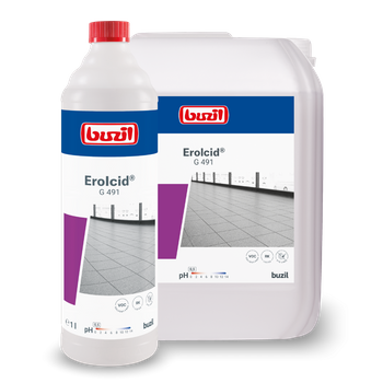 BUG491/1 Buzil Erolcid G 491 – Kwaśny środek do czyszczenia gresu i płytek, z efektem antywapiennym 1l
