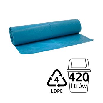 W420LD/01N30 Worek na śmieci niebieski 420l LD 1200x1500 FOL