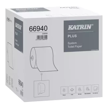 66940 Papier toaletowy Katrin Plus System 800 listków – celuloza, 2-warstwowy (36 szt.)