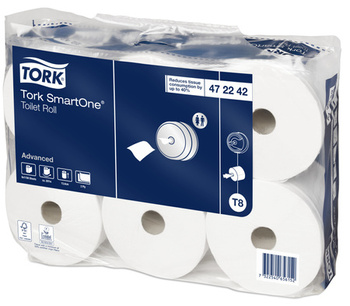 472242 TORK Papier toaletowy SmartOne T8 w roli do centralnego dozowania 207mb 2-warstwowy 6szt 13,4x19,9cm biały