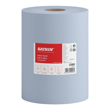 2580 Katrin Ręcznik papierowy w roli Mini 60m 1-warstwowy makulatura niebieski 12 rolek