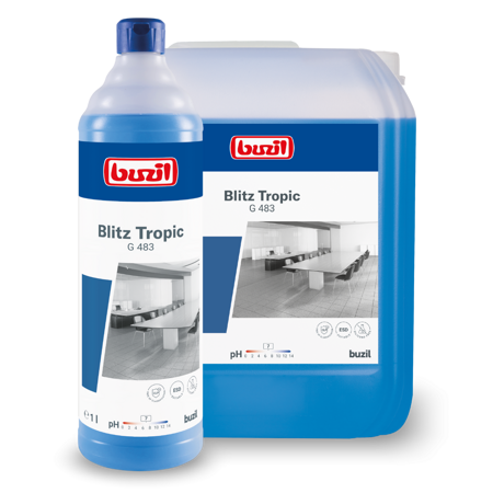 Buzil Blitz Tropic G 483 1l - Neutralny środek czyszczący, o intensywnym zapachu