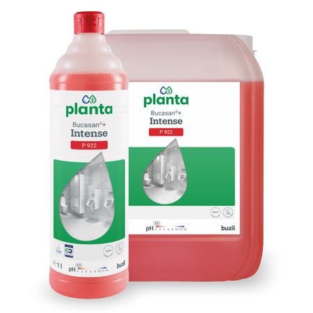 Ekologiczny środek do czyszczenia sanitariatów na bazie kwasu metanosulfonowego Buzil Planta Bucasan+ Intense P922 1l (12 sztuk w kartonie)  