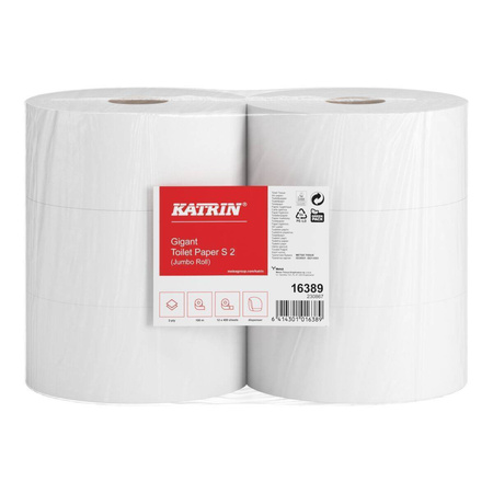 Papier toaletowy w dużej roli bielony 2-warstwy 12 sztuk 100m Katrin KAT16389