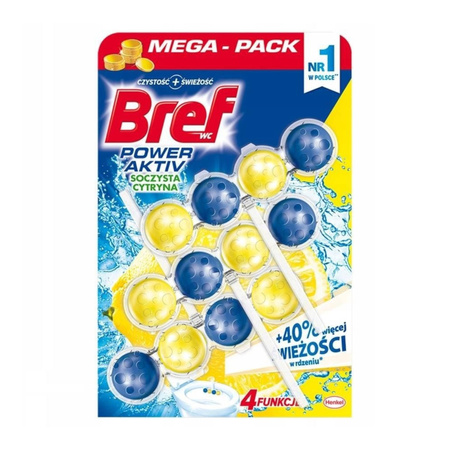 Zawieszka do WC Bref kulki 3 sztuki x 50g Power Aktiv  Morski/Lemon 